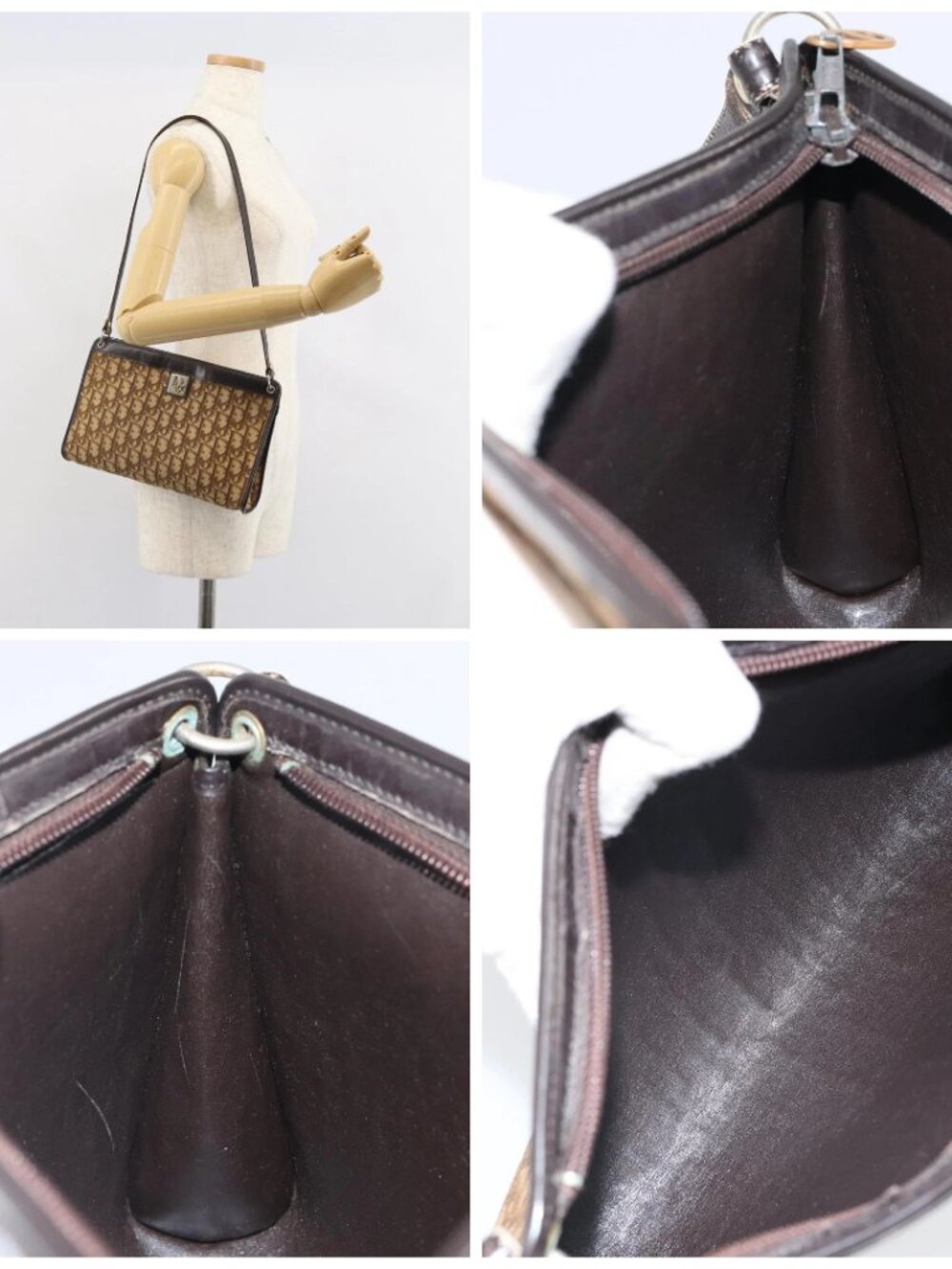 Christian Dior Trotter Canvas Shoulder Bag Brown Gold Auth 162403 - Picture 16 of 16